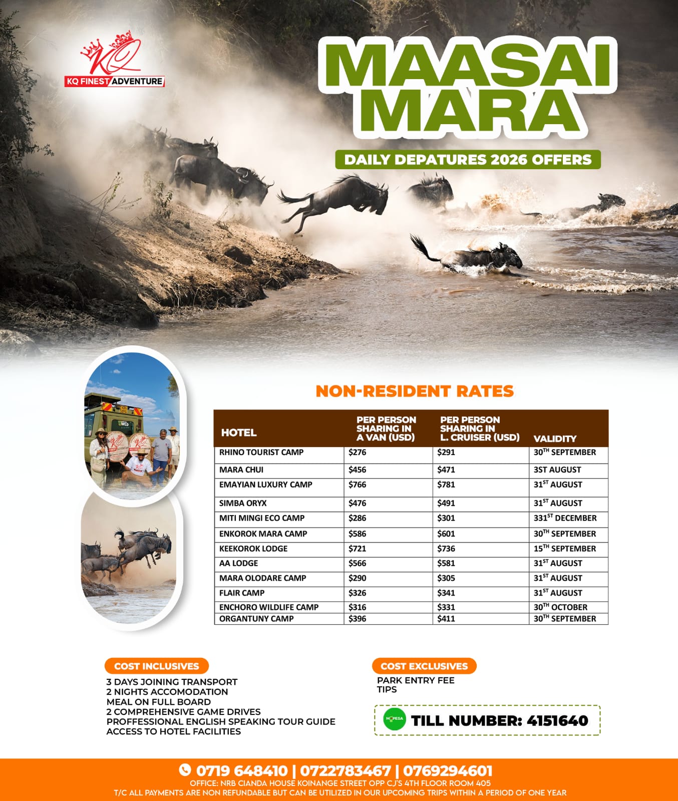 International Visitors " Masai Mara Rates poster